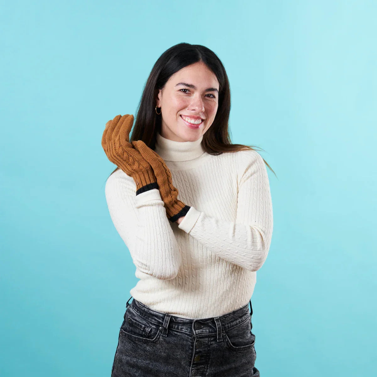 Gants Creamy gin Marron