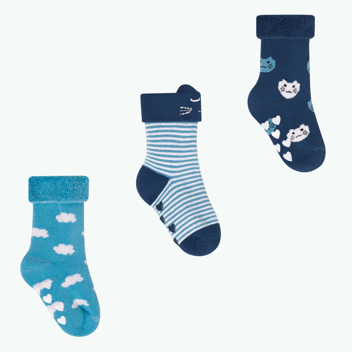 Dans les nuages - Pack de chaussettes bébé - Bleu